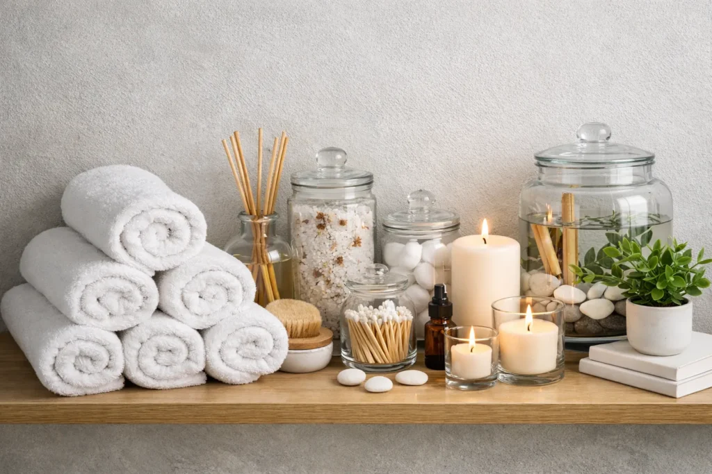 Bathroom Spa Shelf Floating Shelves Decor