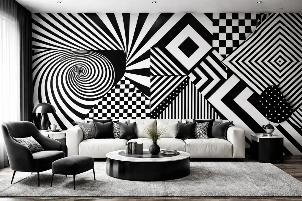 Black And White Graphic Wall