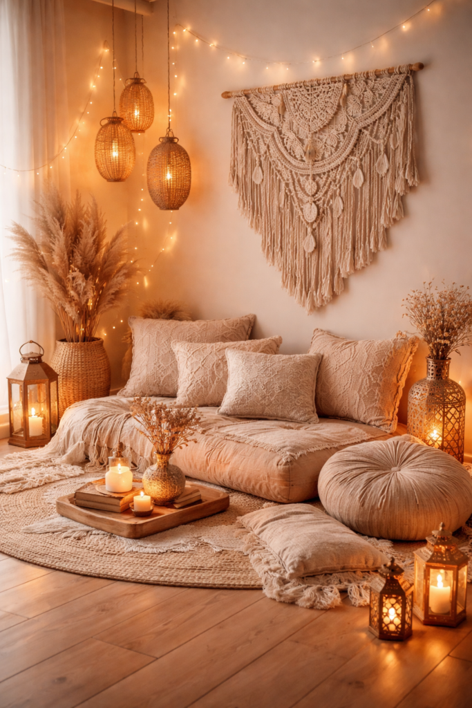 Boho Romantic Corner   romantic room decor ideas