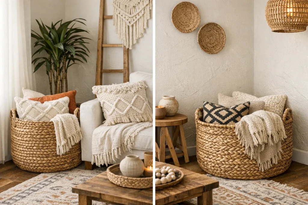 Boho Seagrass Baskets Storage Baskets Aesthetic