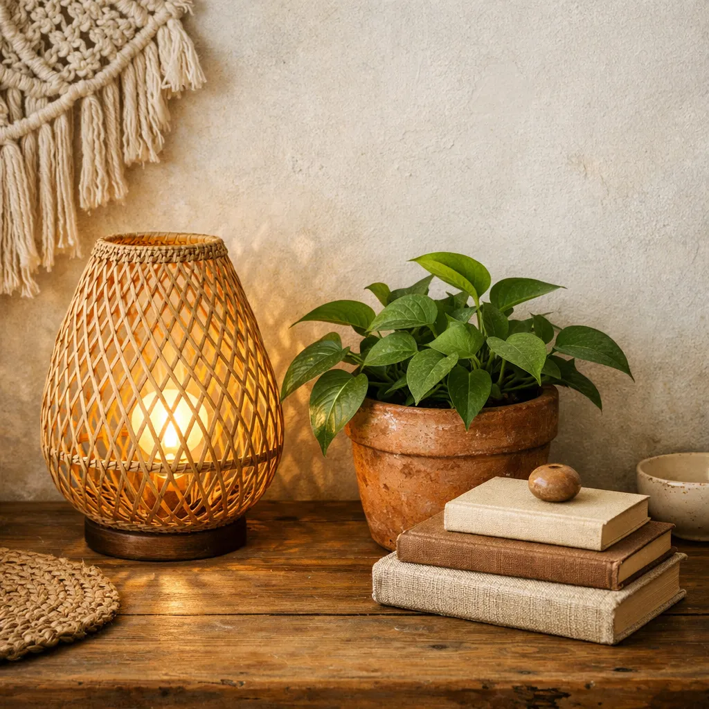 Boho Textured Styling Bedside Lamp Styling