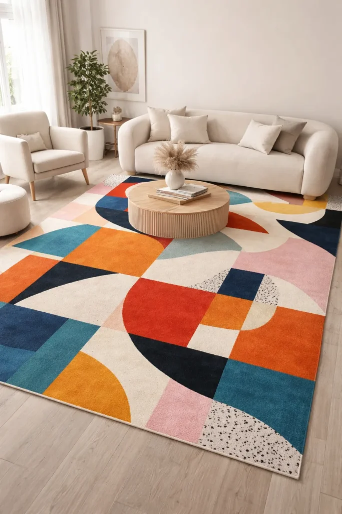 Bold Pattern Statement Rug Area Rug Living Room Ideas