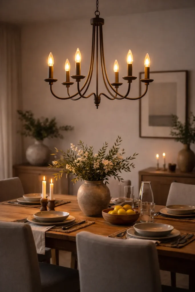 Candle Style Bulbs In Chandelier