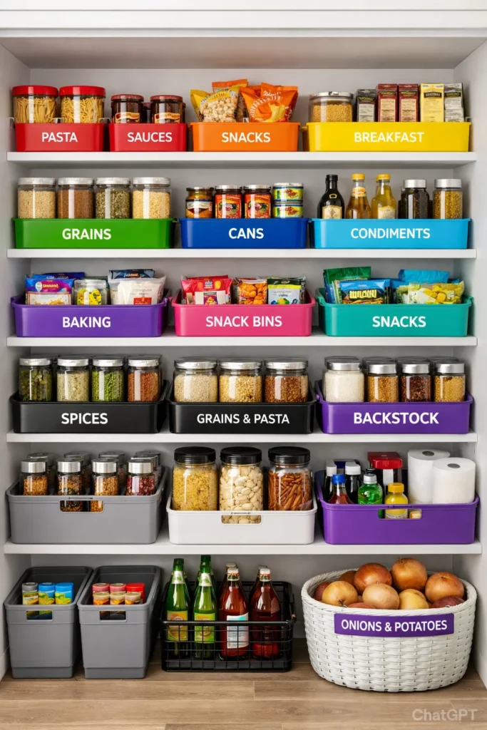 Color Coded Pantry Pantry Organization Ideas