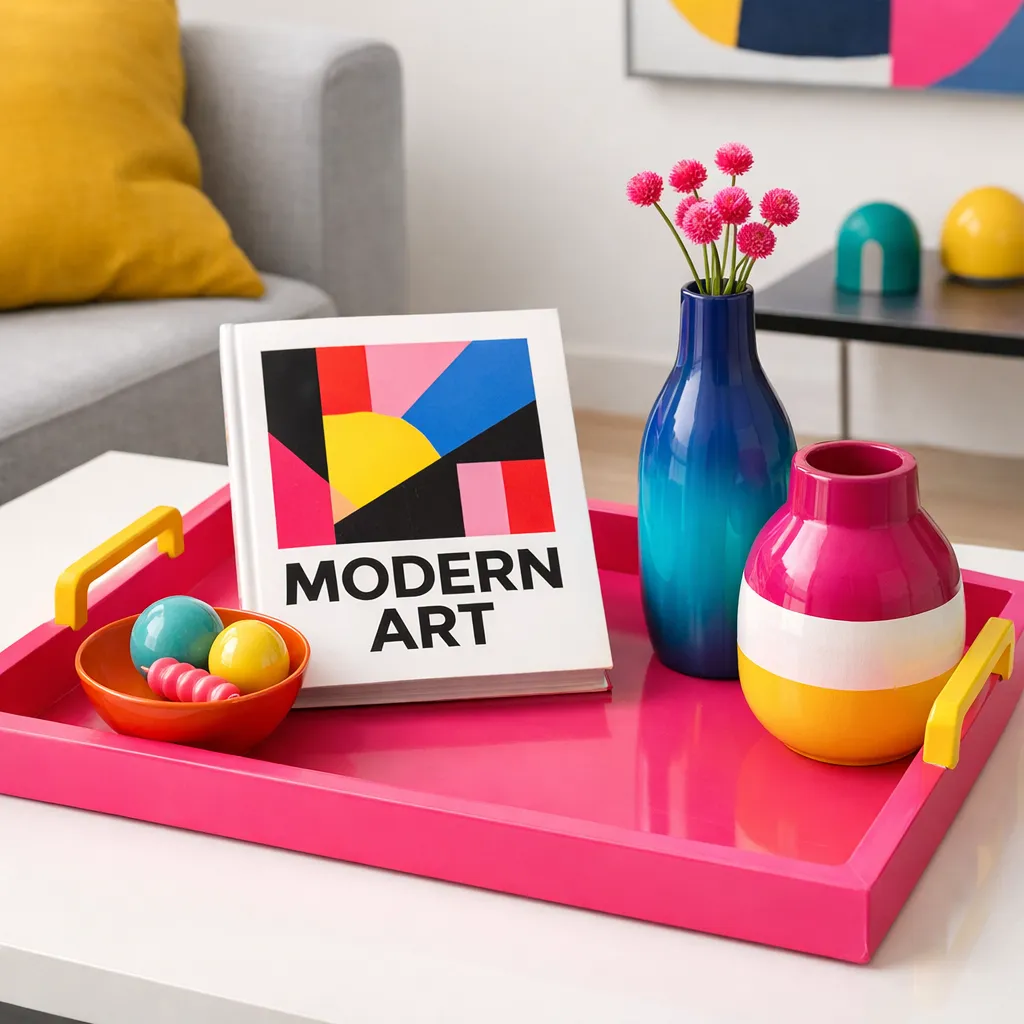 Contemporary Pop Color Coffee Table Decor Ideas