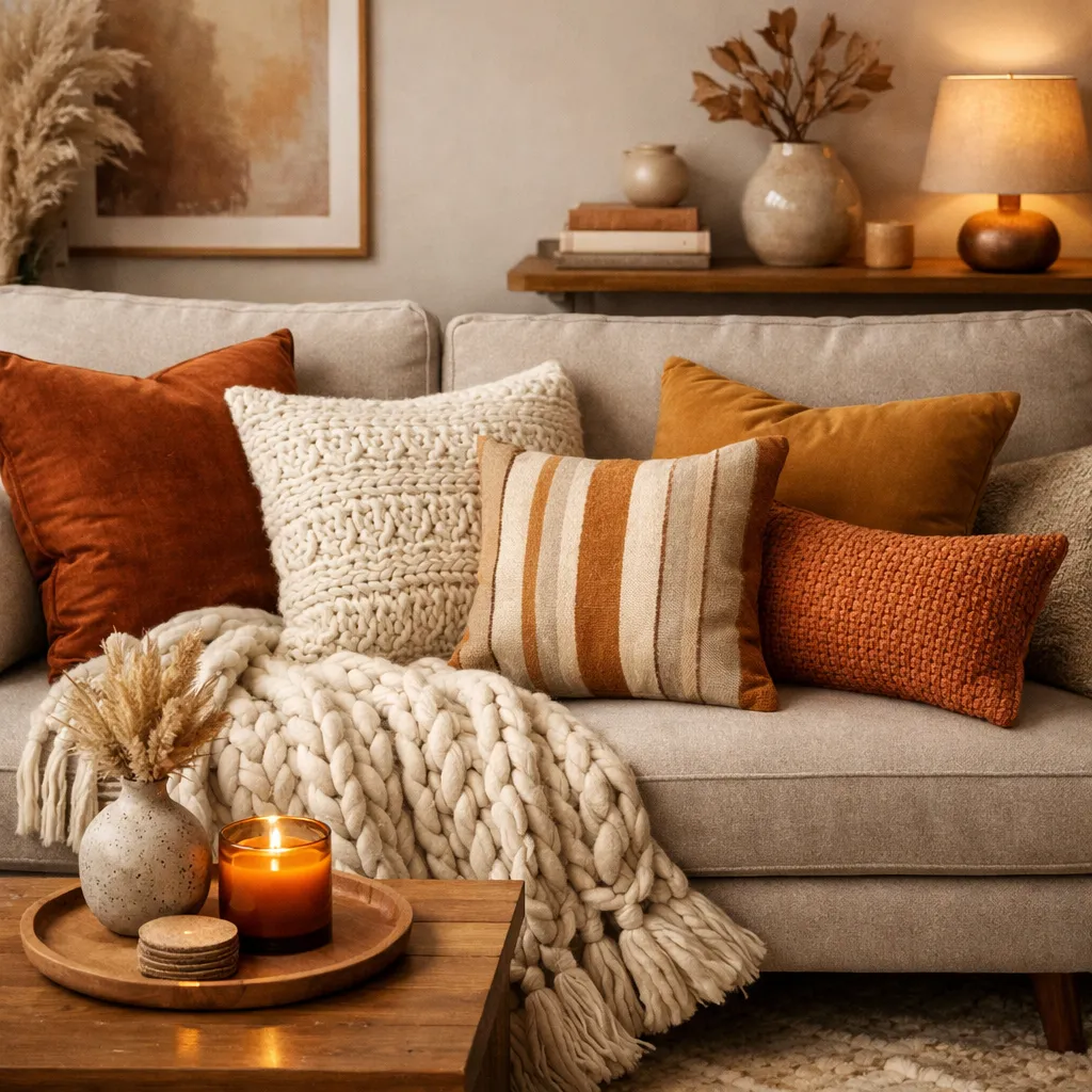 Cozy Layered Look Couch Styling Ideas