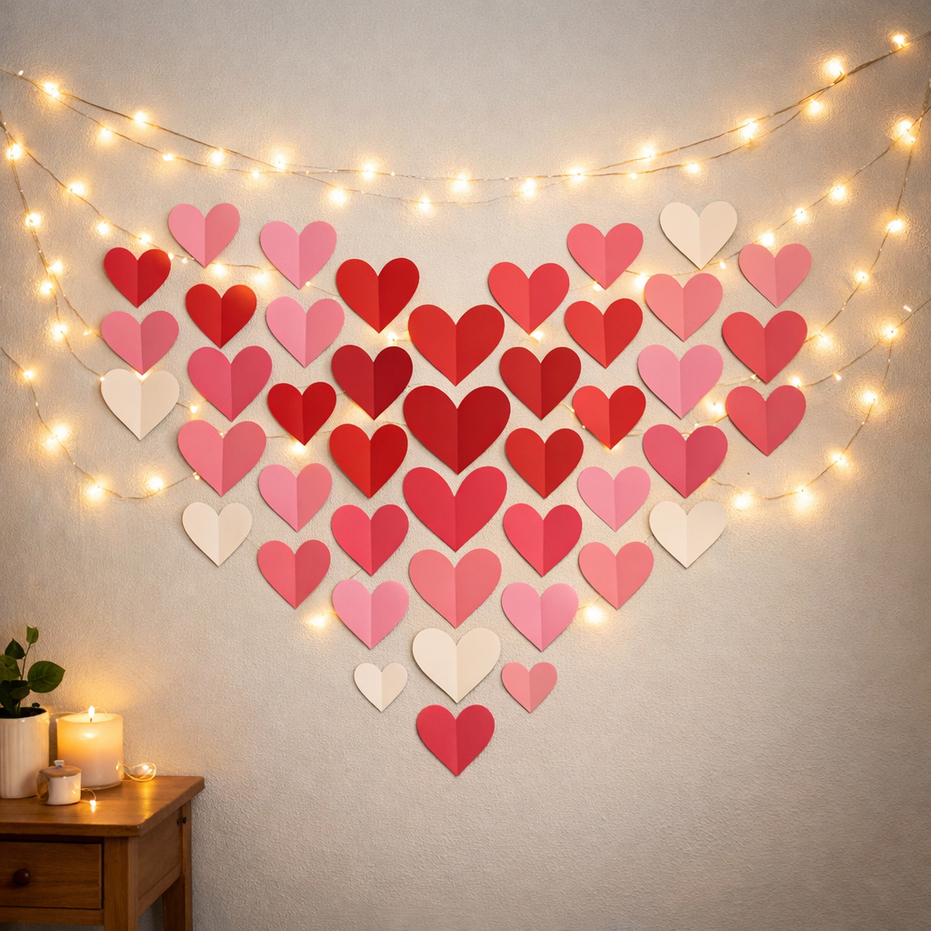 DIY Paper Heart Wall