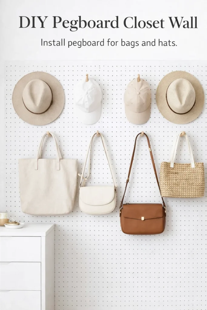 Diy Pegboard Closet Wall Closet Organization Hacks