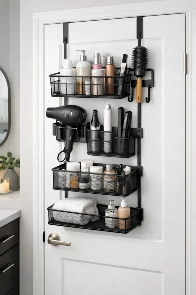 Door Mounted Organizer Small Bathroom Storage Ideas