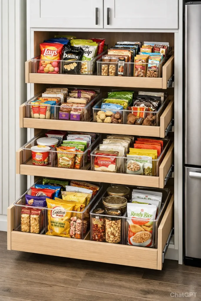 Drawer Style Pantry Pantry Organization Ideas