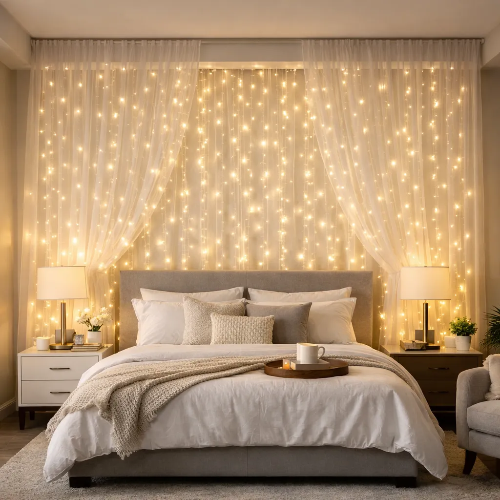 Fairy Light Canopy Cozy Bedroom Lighting