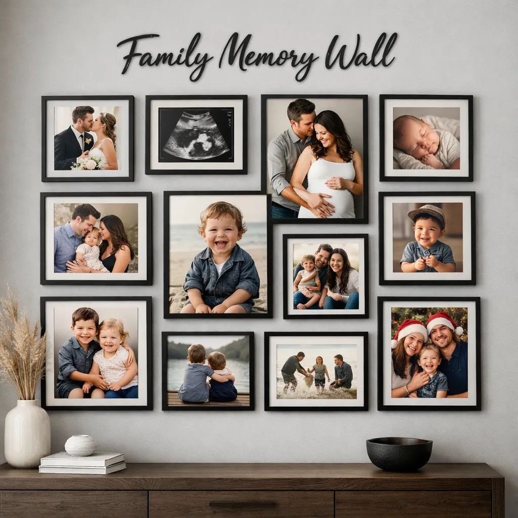 Family Memory Wall Gallery Wall Ideas Living Room