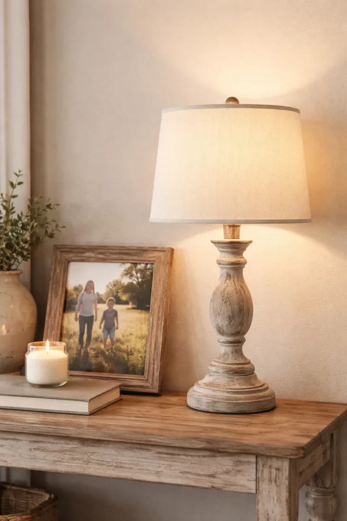 Farmhouse Cozy Look Bedside Lamp Styling