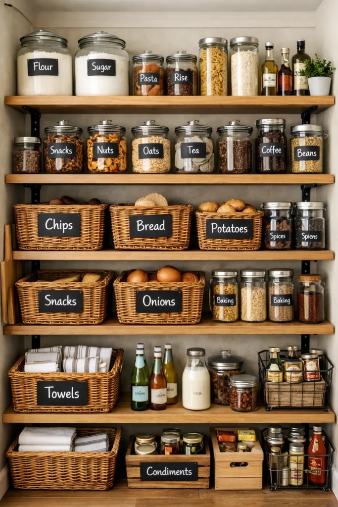 Farmhouse Pantry Style Pantry Organization Ideas