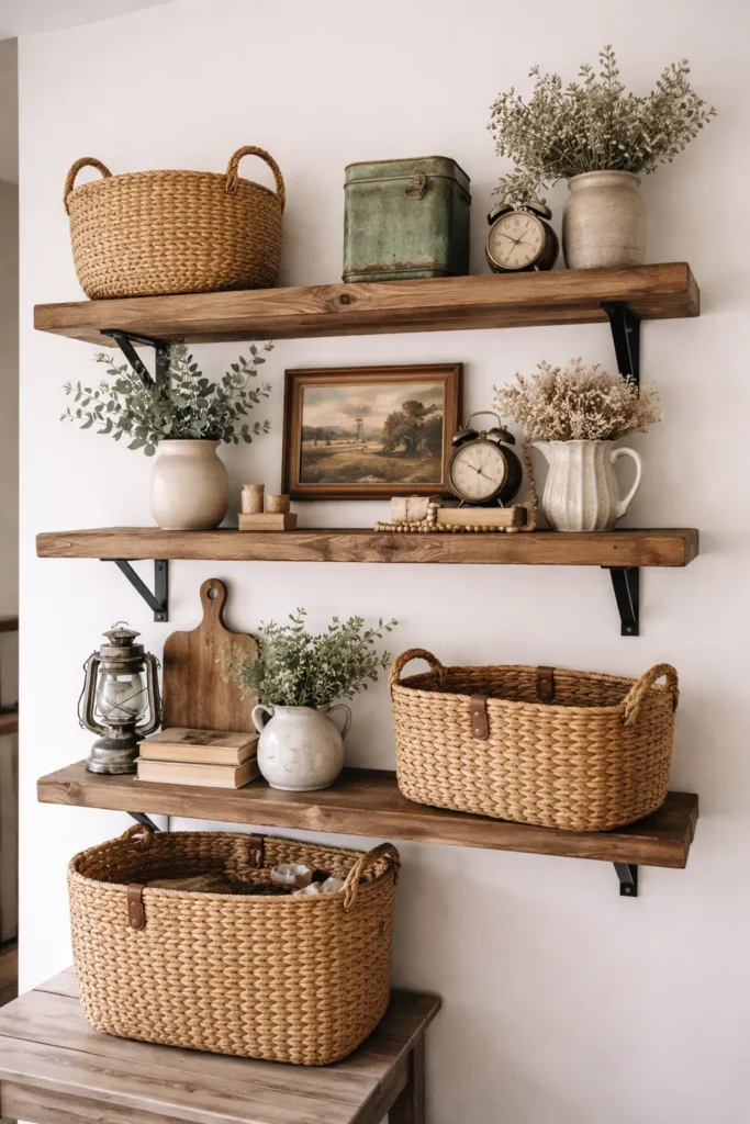 Farmhouse Wood Shelf Floating Shelves Decor