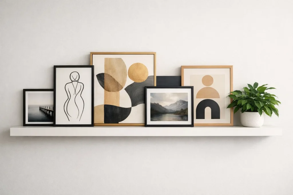 Gallery Style Shelf Floating Shelves Decor