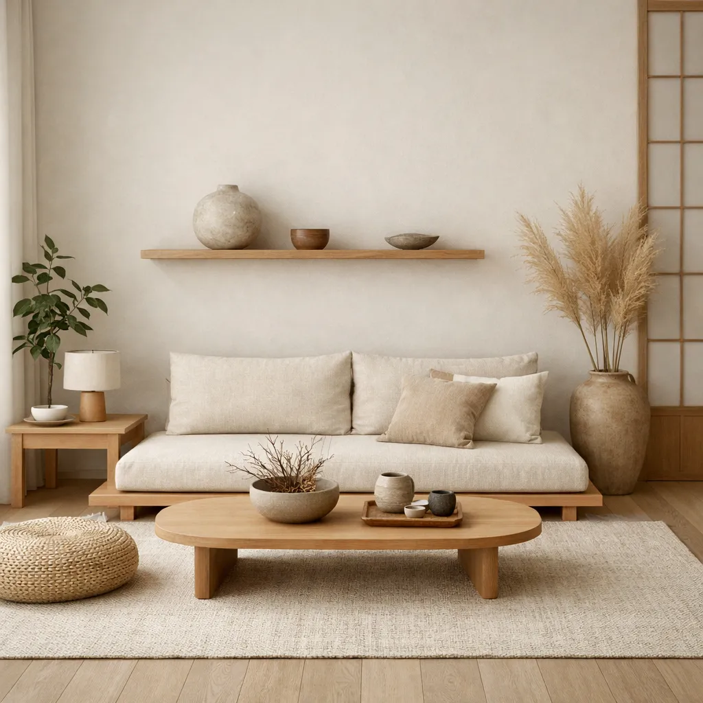 Japandi Style Modern Living Room Decor