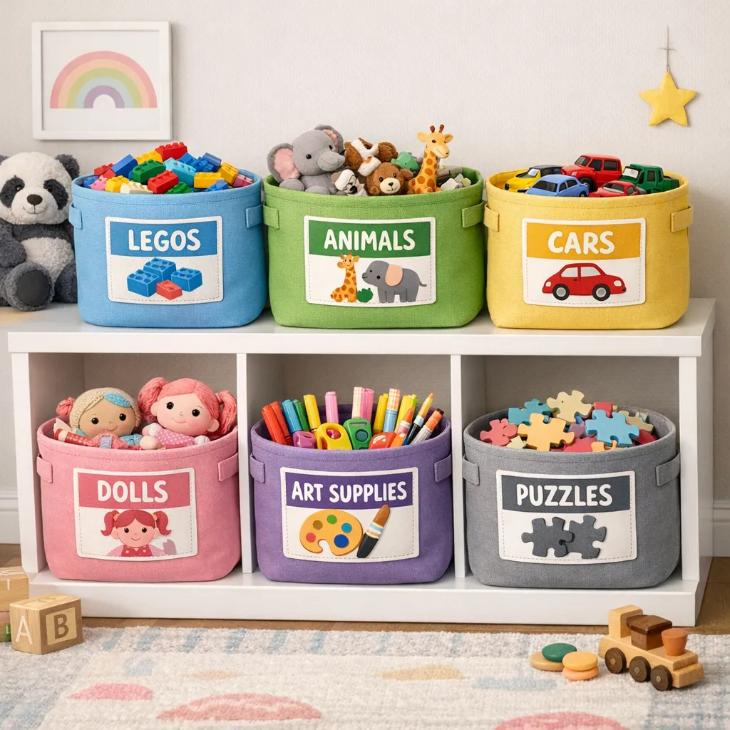 Kids Room Color Coded Baskets Storage Baskets Aesthetic