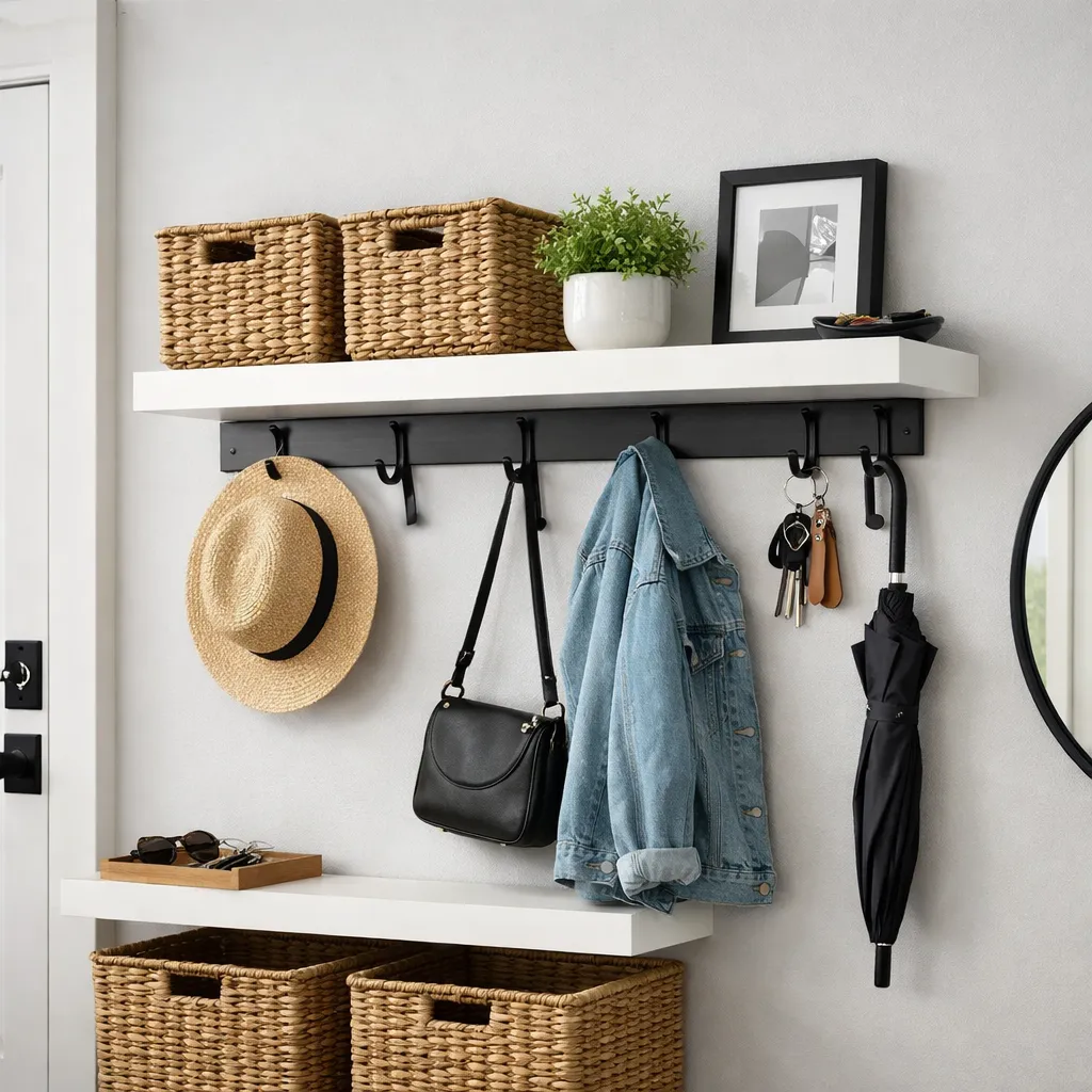 Lack Shelf Entryway Organizer Ikea Storage Hacks