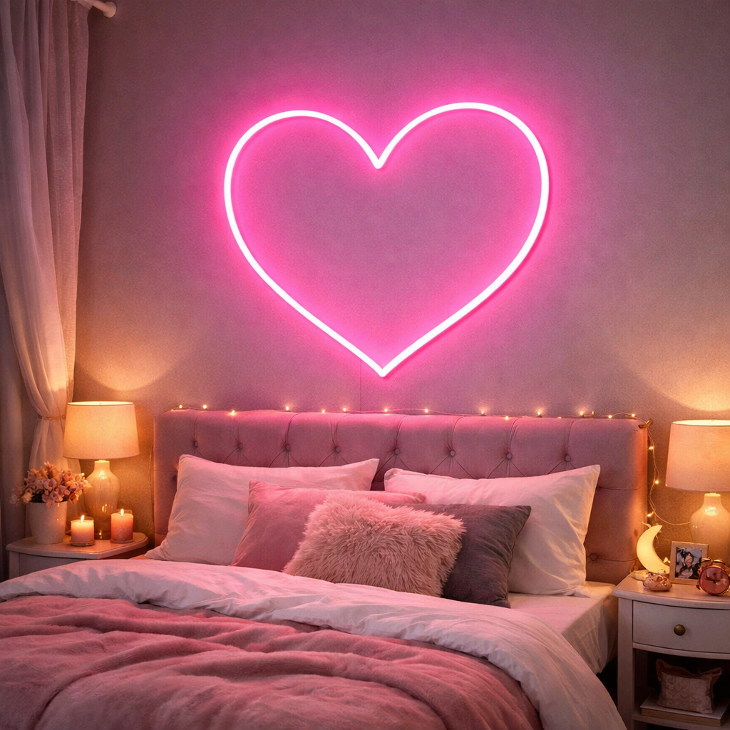 LED Neon Heart Light heart wall decor ideas