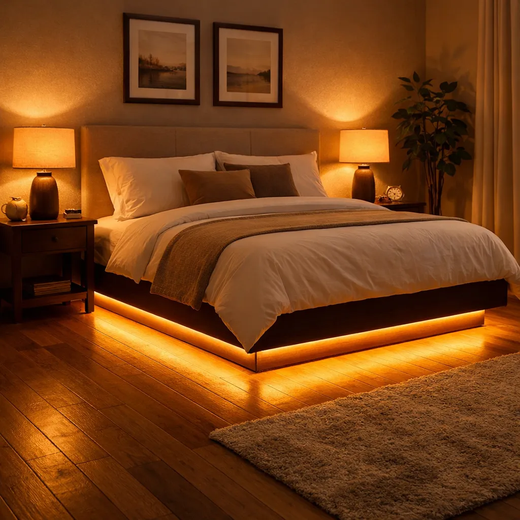 Led Strip Under Bed Warm Lighting Ideas For Home