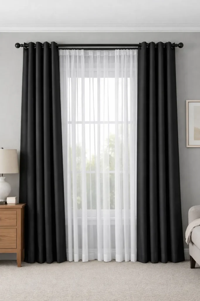 Layered Sheer Blackout Curtains Curtain Ideas For Living Room