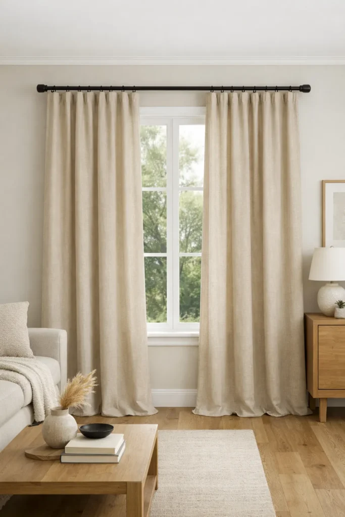 Linen Neutral Curtains Curtain Ideas For Living Room