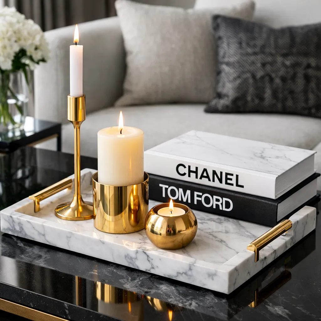 Luxury Marble Accent Coffee Table Decor Ideas