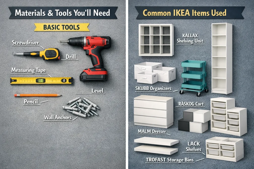 Materials Tools Youll Need Ikea Storage Hacks