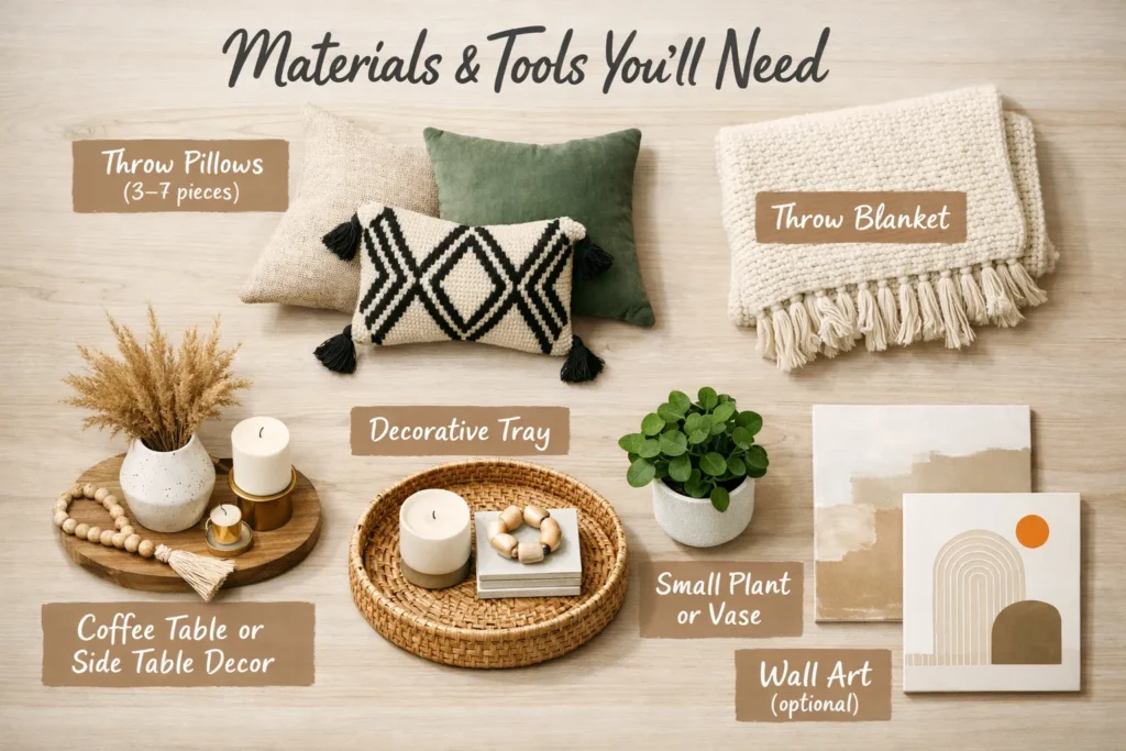 Materials Tools Youll Need Couch Styling Ideas