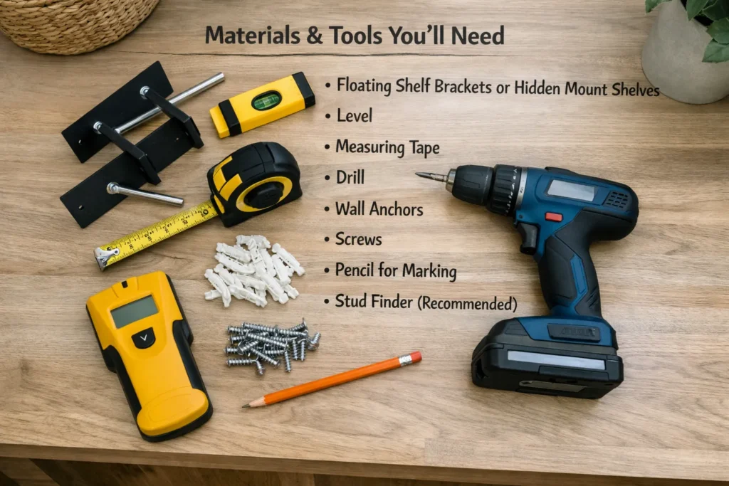 Materials Tools Youll Need Floating Shelves Decor