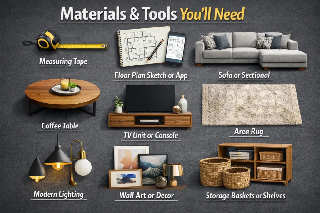 Materials Tools Youll Need Modern Living Room Decor