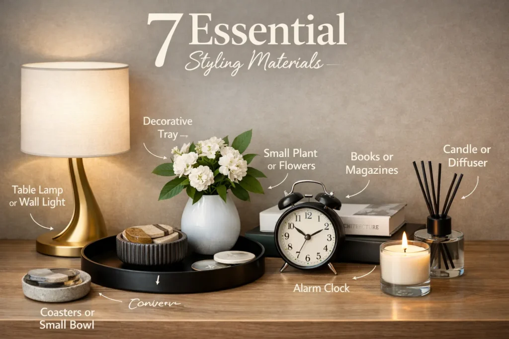 Materials Bedside Table Decor