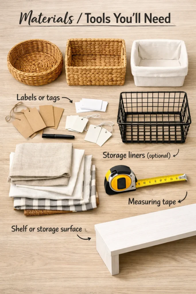 Materials Storage Baskets Aesthetic