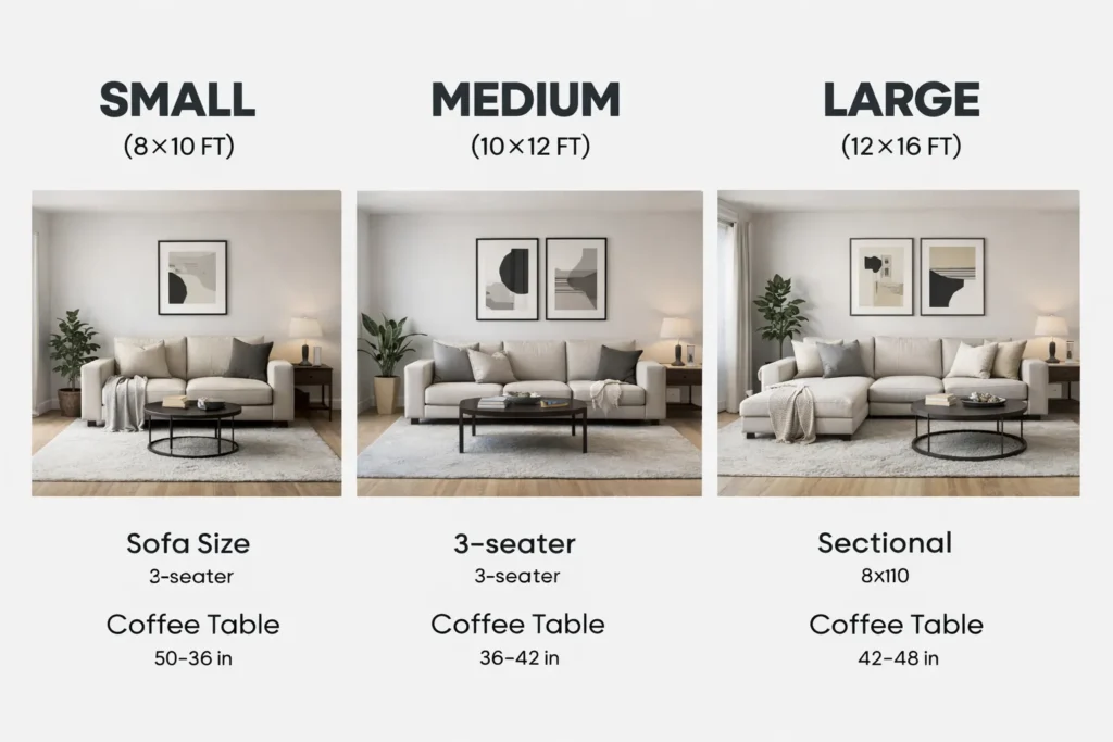 Measurements Size Guide Modern Living Room Decor