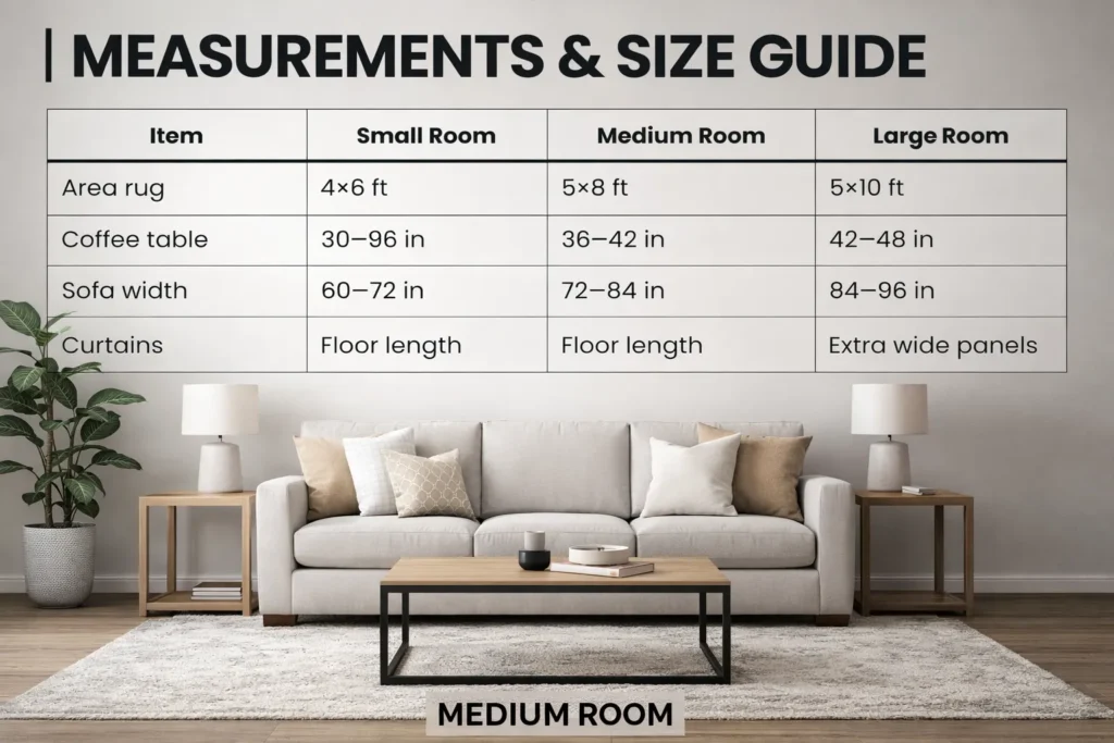 Measurements Size Guide Neutral Home Decor Ideas