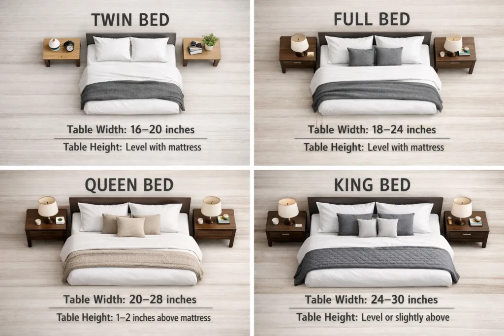 Measurements Bedside Table Decor