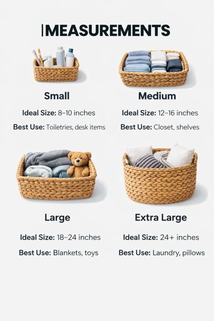 Measurements Storage Baskets Aesthetic