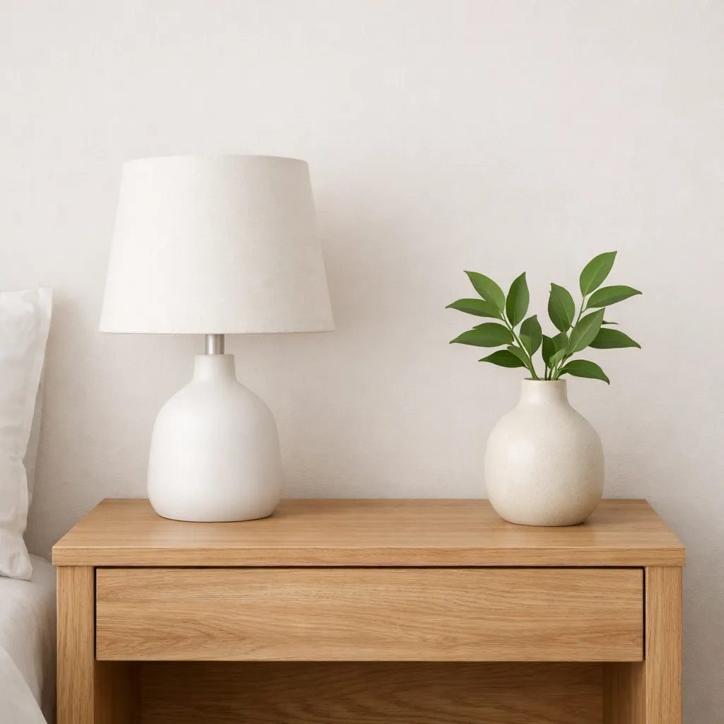 Minimalist Neutral Styling Bedside Lamp Styling