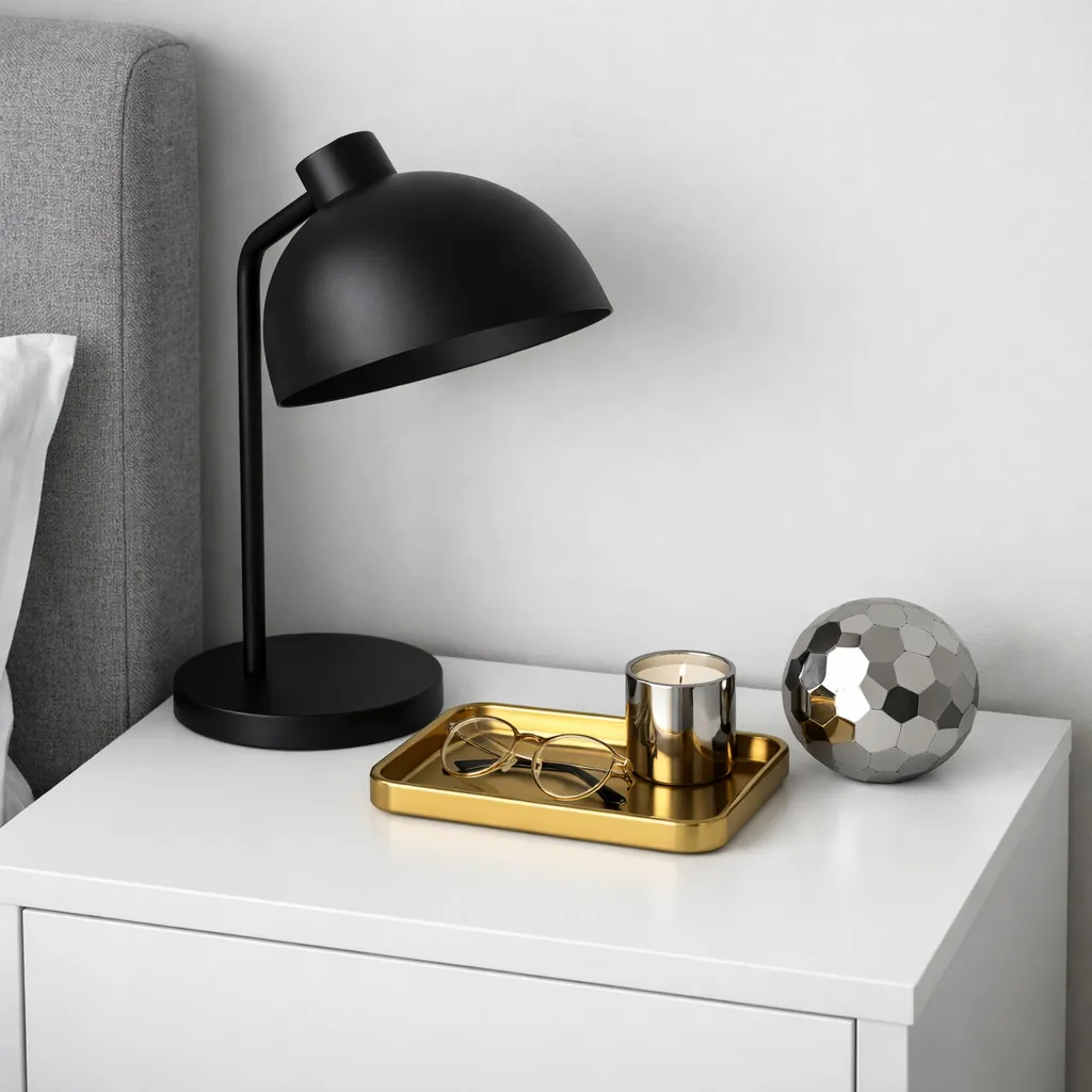 Modern Black Accent Bedside Lamp Styling
