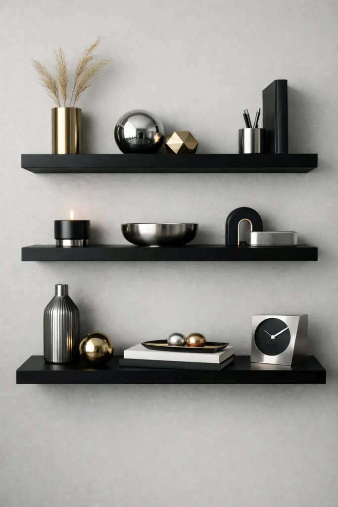 Modern Black Shelf Floating Shelves Decor