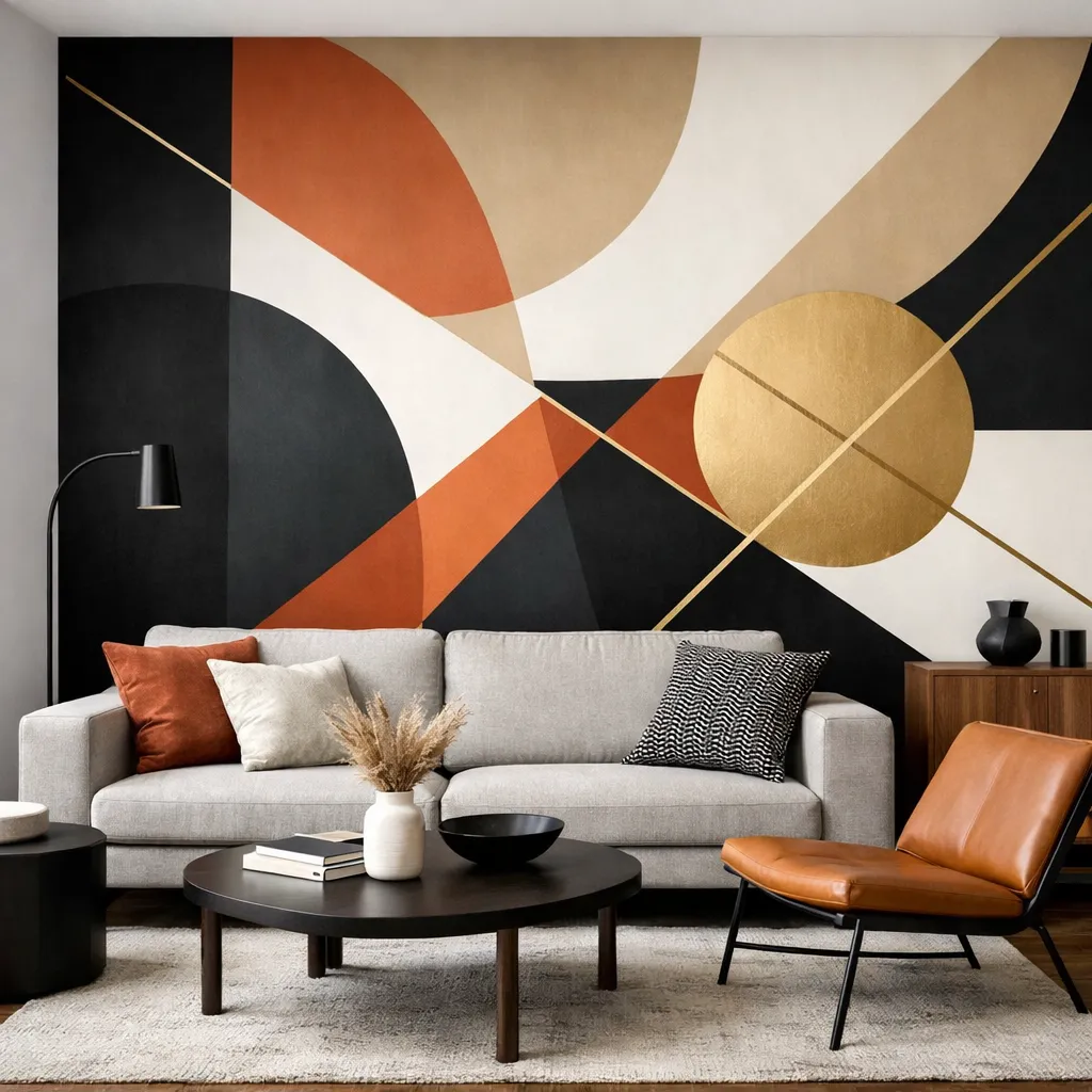 Modern Geometric Accent Wall Peel And Stick Wallpaper Accent Wall