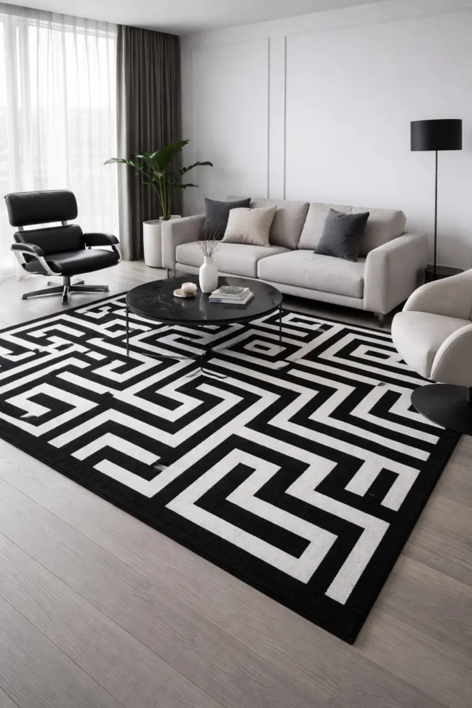 Modern Monochrome Rugarea Rug Living Room Ideas