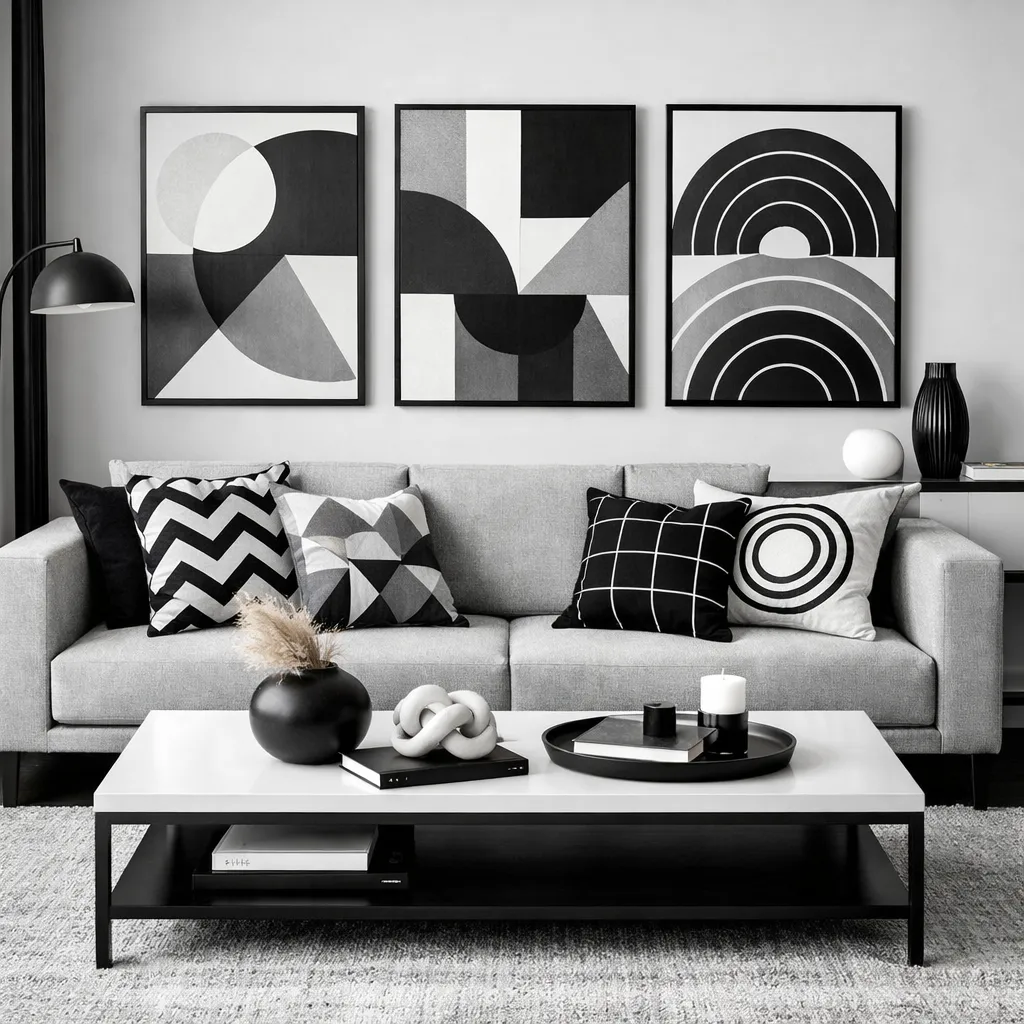 Modern Monochrome Couch Styling Ideas