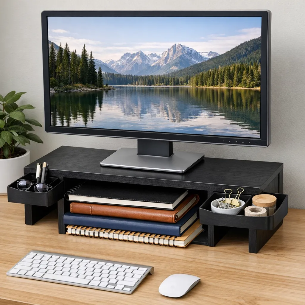 Monitor Stand Storage Desk Organization Ideas