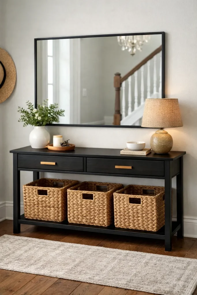 Multifunctional Console Table Entryway Organization Ideas