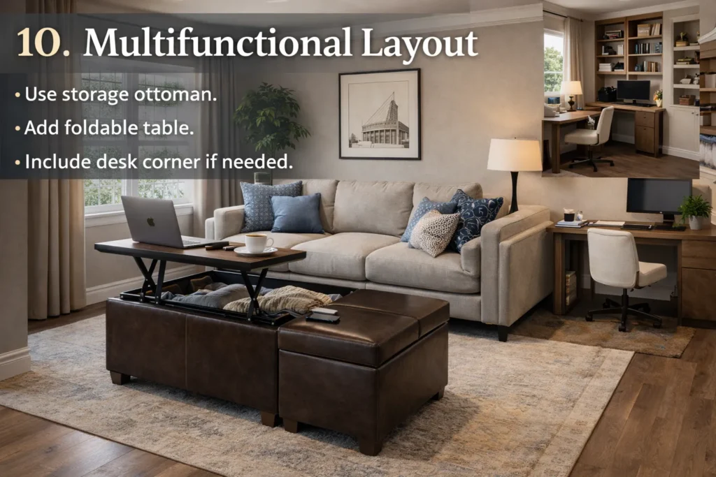 Multifunctional Layout Living Room Layout Ideas