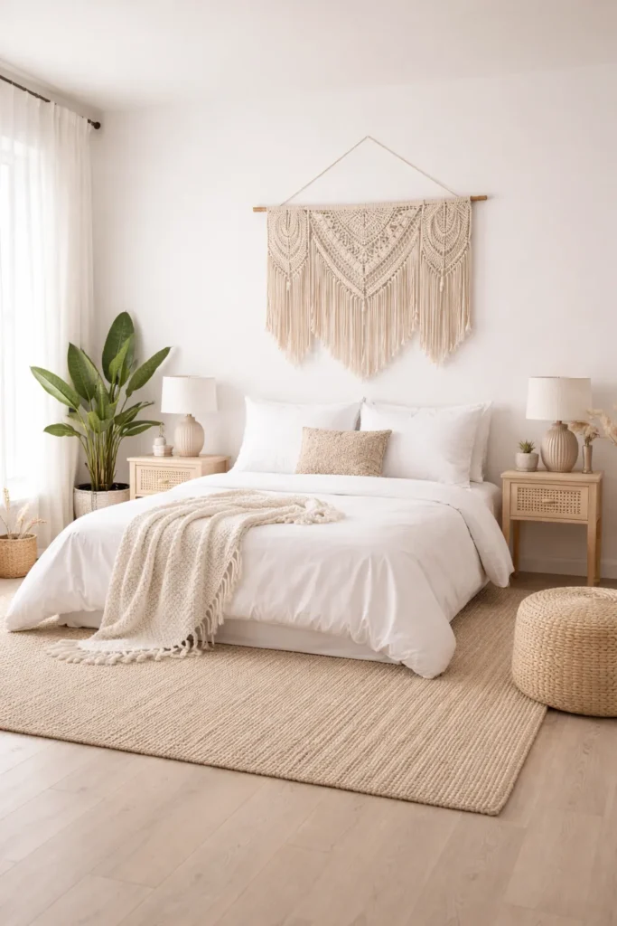Neutral Minimalist Boho Boho Bedroom Decor
