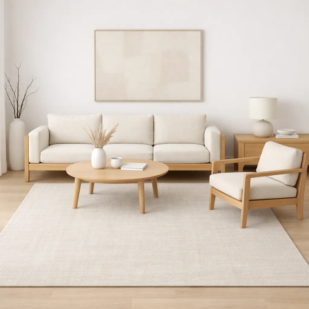 Neutral Minimalist Rug Area Rug Living Room Ideas