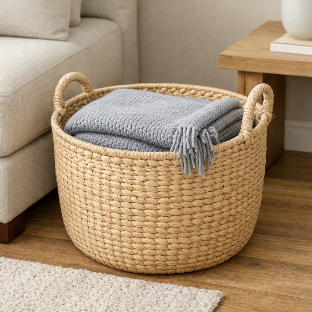 Neutral Woven Basket Style Storage Baskets Aesthetic